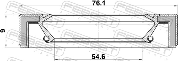 FEBEST Akseltætningsring, drivaksel 95GAY-56760909C for HYUNDAI