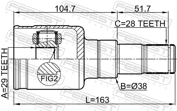 FEBEST Ledsæt, drivaksel 0711-VITLY foraksel for SUZUKI