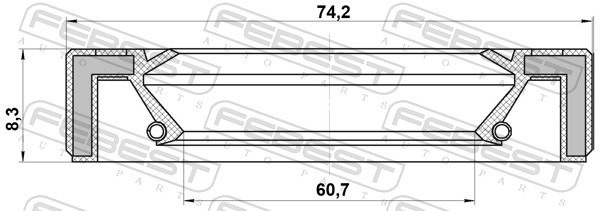 FEBEST Akseltætningsring, drivaksel 95gay62740813r for VAG