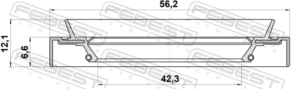 FEBEST Akseltætningsring, drivaksel 95HDS-44560712X for MAZDA HYUNDAI