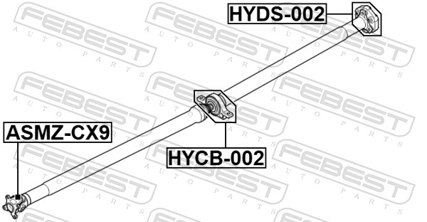 FEBEST Ophængning, drivaksel hycb002 for HYUNDAI