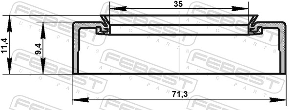 FEBEST Akseltætningsring, drivaksel 95AES-35710911X for NISSAN