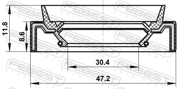 FEBEST Akseltætningsring, drivaksel 95jay32470912c for HONDA