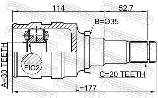 FEBEST Ledsæt, drivaksel 0111-ZRE142 foraksel for TOYOTA