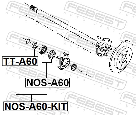 FEBEST Reparationssæt, hjulnav nosa60kit for CHRYSLER NISSAN ALFAROME/FIAT/LANCI