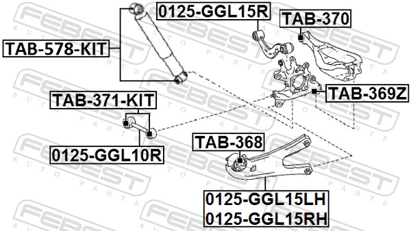 FEBEST Montagesæt, støddæmper tab578kit for TOYOTA