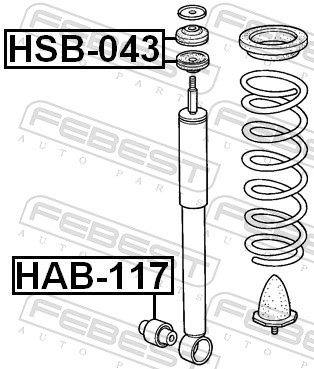 FEBEST Distancerør, Støddæmper hsb043 for HONDA