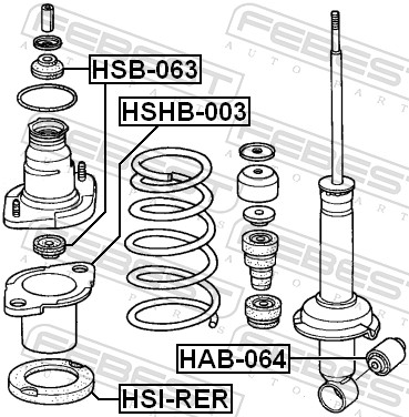 FEBEST Distancerør, Støddæmper HSB-063 for HONDA GREAT WALL