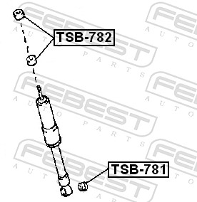 FEBEST Distancerør, Støddæmper TSB-782 for TOYOTA
