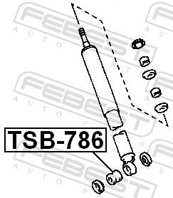 FEBEST Distancerør, Støddæmper TSB-786 for DAIHATSU TOYOTA