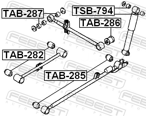 FEBEST Ophæng, bærearm tab285 foran for DAIHATSU TOYOTA