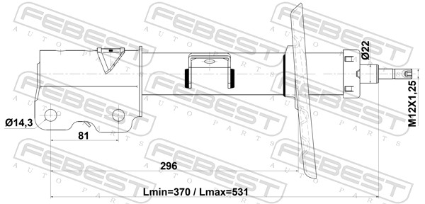 FEBEST Støddæmper 02110-015FR højre foraksel for NISSAN