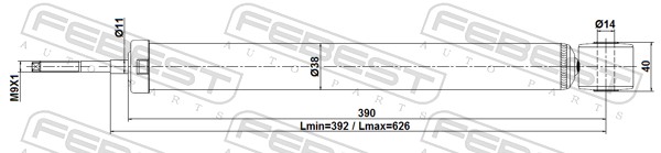 FEBEST Støddæmper 24110-006R bagaksel for RENAULT