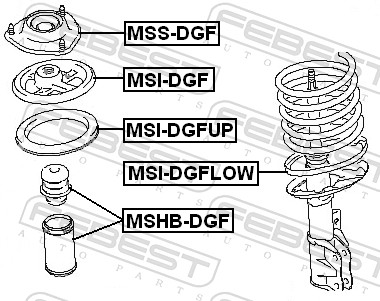 FEBEST Beskyttelseskappe/bælg, støddæmper MSHB-DGF foraksel for MITSUBISHI