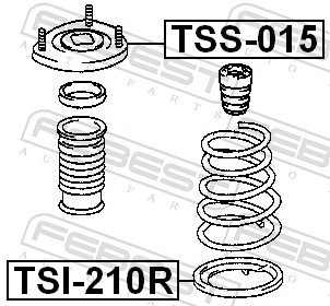 FEBEST Fjederbensstøtteleje tss015 bagaksel for TOYOTA