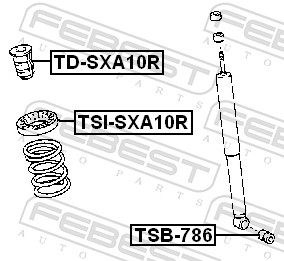 FEBEST Gummianslag, affjedring tdsxa10r bagaksel for TOYOTA