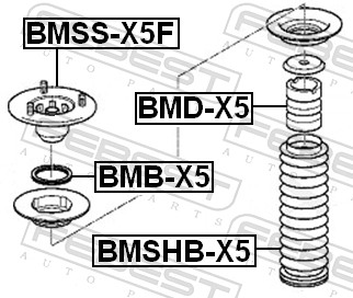 FEBEST Rulleleje, fjederben-støtteleje bmbx5 foraksel for BMW