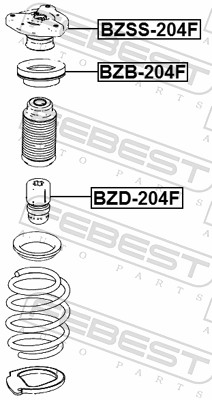 FEBEST Rulleleje, fjederben-støtteleje bzb204f foraksel for MERCEDES-BENZ