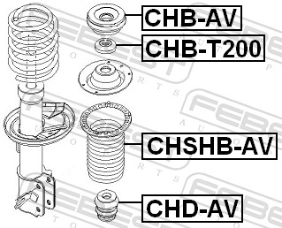 FEBEST Gummianslag, affjedring chdav foraksel for GENERAL MOTORS