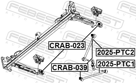 FEBEST Ophæng, aksel crab023 bagaksel for CHRYSLER ALFAROME/FIAT/LANCI