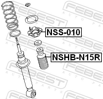 FEBEST Beskyttelseskappe/bælg, støddæmper NSHB-N15R bagaksel for NISSAN