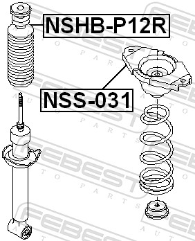 FEBEST Beskyttelseskappe/bælg, støddæmper NSHB-P12R bagaksel for NISSAN