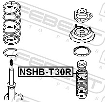 FEBEST Beskyttelseskappe/bælg, støddæmper NSHB-T30R bagaksel for NISSAN