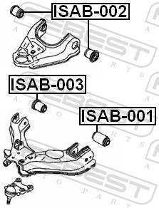 FEBEST Ophæng, bærearm isab001 foraksel nede for GENERAL MOTORS ISUZU GREAT WALL
