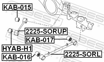 FEBEST Ophæng, bærearm kab016 foran for HYUNDAI