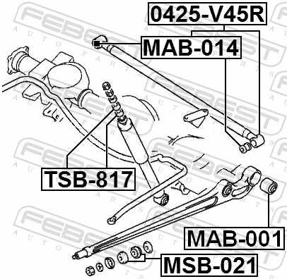 FEBEST Ophæng, bærearm mab001 Bagaksel nede for MITSUBISHI