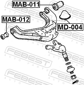 FEBEST Ophæng, bærearm mab011 foraksel nede for MITSUBISHI HYUNDAI