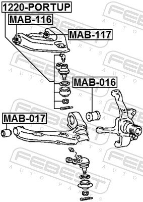 FEBEST Ophæng, bærearm mab016 foraksel nede for MITSUBISHI