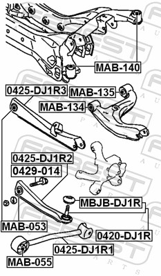 FEBEST Ophæng, bærearm mab053 nede for MITSUBISHI