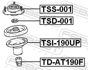 FEBEST Fjederbensstøtteleje tss001 foraksel for TOYOTA