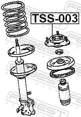 FEBEST Fjederbensstøtteleje tss003 foraksel for TOYOTA