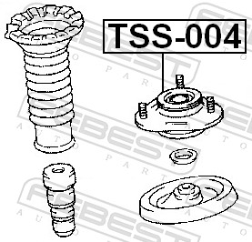 FEBEST Fjederbensstøtteleje tss004 foraksel for GEELY TOYOTA LIFAN BYD