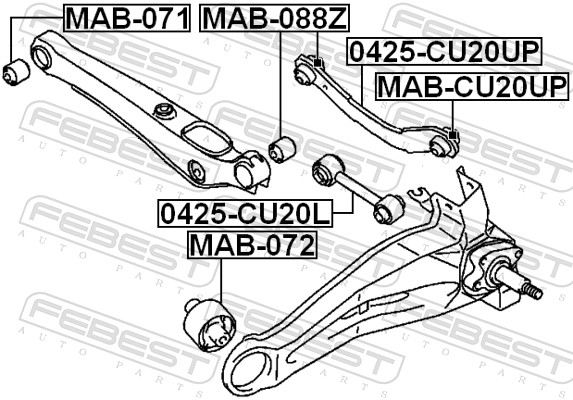 FEBEST Ophæng, bærearm mab072 foran for MITSUBISHI CHERY