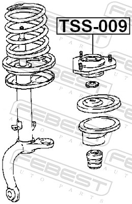 FEBEST Fjederbensstøtteleje tss009 foraksel for TOYOTA