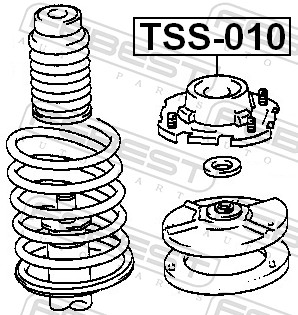 FEBEST Fjederbensstøtteleje tss010 foraksel for TOYOTA