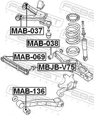 FEBEST Ophæng, bærearm mab136 foran for MITSUBISHI