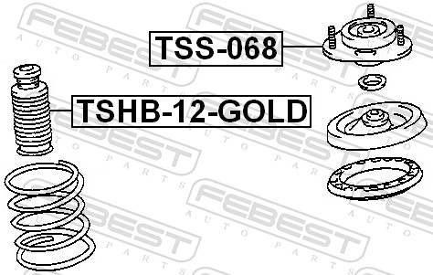 FEBEST Fjederbensstøtteleje tss068 foraksel for TOYOTA