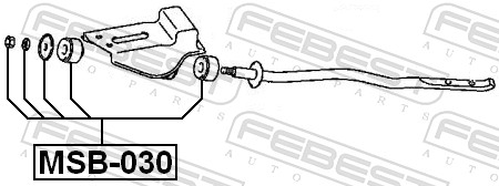 FEBEST Ophæng, bærearm msb030 foraksel nede for MITSUBISHI