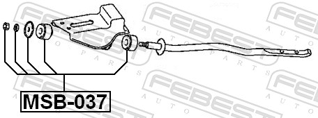FEBEST Ophæng, bærearm msb037 foraksel nede for MITSUBISHI