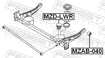 FEBEST Ophæng, bærearm mzab040 foran for MAZDA