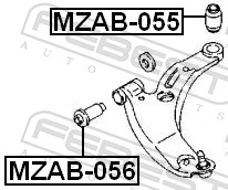 FEBEST Ophæng, bærearm mzab055 foraksel nede for MAZDA
