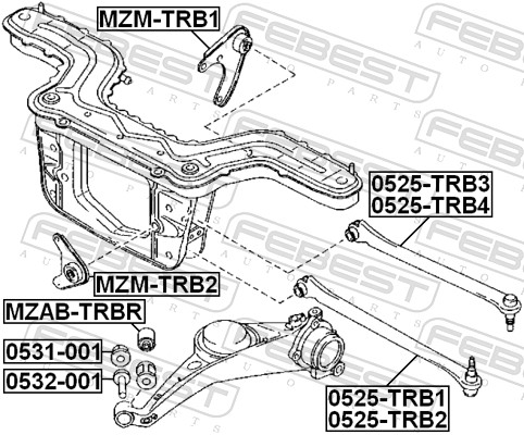 FEBEST Sims, aksel 0532001 for FORD MAZDA