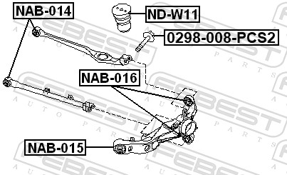 FEBEST Ophæng, bærearm nab014 bagaksel for NISSAN