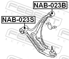 FEBEST Ophæng, bærearm nab023s foraksel nede for NISSAN