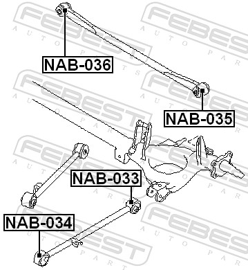 FEBEST Ophæng, bærearm nab034 foran for DAIHATSU NISSAN TOYOTA