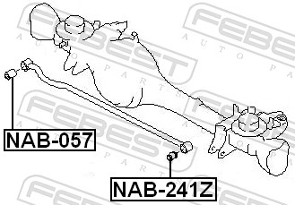 FEBEST Ophæng, bærearm nab057 foraksel nede for NISSAN